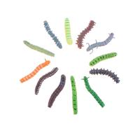 Kisangel 12 pièces Chenilles Fausses Réalistes Jouets Farceurs pour Blagues et Fêtes Accessoires Simulant Chenilles Rampantes pour Effrayer et Garçon Fille Couleur Couleur Aléatoire