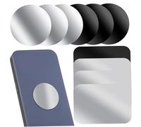 Kisangel 12 pièces Lot de Plaques Métalliques Autocollantes Rondes et Rectangulaires Plaques Inoxydable pour Support Téléphone Voiture Légères et Résistantes