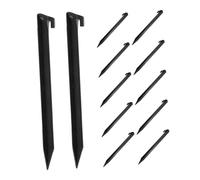 Kisangel 12 Pièces Piquets Plastique pour Tente Lot de de Fixation pour Camping Jardin et Plage Accessoires de Randonnée Résistants et Idéaux pour Tentes et Nappes