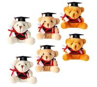 Kisangel 12 pièces Porte Clés Ours Peluche Diplômé Pendentif Ours Peluche Doux Décoration Suspendue pour Sac Cadeau Anniversaire et Fête Assortiment Blanc et Marron