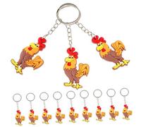 Kisangel 12 Pièces Rooster Keychain Set Animal Charm Pendants For Party Favors Birthday Halloween Bags Decorations