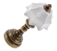 Kisangel 12 pour Maison de Poupée, Abat-Jour Blanc, Colonne Marron, Lampe LED Décorative pour Mobilier de Micro-Paysage, Accessoire Décoratif pour Mini Maison