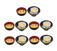 Kisangel 15 Pièces Bol à Ramen Nourriture Accessoire Jouets Alimentaires Miniatures Bol De Nouilles Instantanées Jolis Bols De Ramen De Ramens Bol Artisanal Ramen Bol Plastique