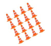 Kisangel 16 pièces Mini Cônes de Signalisation Accessoires de Décor Micro Paysage Éducatif pour Garçon Fille pour Jeu et Sensibilisation Sécurité Routière