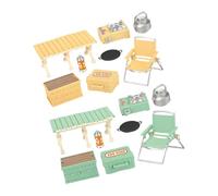 Kisangel 16 Pièces Set de Jouets Camping Garçon Fille Mobilier Miniature Chaise Pliante Table et Réchaud pour Jeux Imitation Intérieur Extérieur