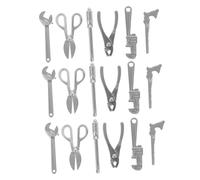 Kisangel 18 Pcs Scale Metal Dollhouse Model Repair Tools Kit with Wrench and Screwdrivers for DIY Crafts and Tiny Scene Maintenance