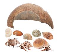 Kisangel 1ensemble Abri pour Crabes Coquille De Noix De avec Coquilles De Crabe Et Habitat Décoratif pour Aquariums Et Terrariums