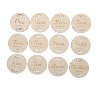 Kisangel 1ensemble Cartes Bois De Mois De Naissance Pour Disques Bois Pour Annonce De Grossesse Et Photographie Commemorative Design Créatif Et Pratique