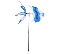 Kisangel 1Pièce Moulin à Vent Animal Coloré Décoratif Jouet Forme de Poisson pour Décoration de Jardin et Fête pour Extérieur et Intérieur