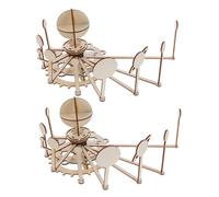 Kisangel 2 Ensembles DIY Solar System Model Kit for Wooden Nine Planets Puzzle Educational Stem Science Toy for Classroom Home Learning