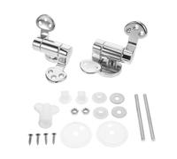 Kisangel 2 Ensembles Kit de Charnières Zinc Ajustables pour Couvercle de Toilette Mécanisme de Fermeture Douce Finition Chromée Installation Facile Compatible Majorité des Couvercles de