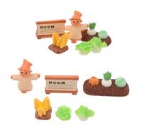 Kisangel 2 Ensembles Miniatures Accessoires Jardin Miniature Ferme Épouvantail Décorations Nature Simulées pour Paysage Tablette Dollhouse