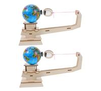 Kisangel 2 Ensembles Science Wooden Puzzle Gravity Experiment Kit Earth and Moon Stem Model DIY Educational Toys for Home School