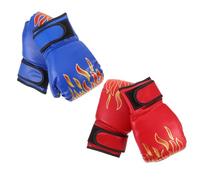 Kisangel 2 Paires de Moufles de Boxe pour Garçon et Filles Antichoc en Cuir PU Mousse Épaisse, Fermeture Sécurisée à Bande Adhésive, Respirants et Faciles à Nettoyer pour Taekwondo