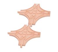 Kisangel 2 Pièces accès sories de Voie ferrée Chemin de Fer Pistes de Train Piste Courbe Mini Voie ferrée Bois en Bois Kaki