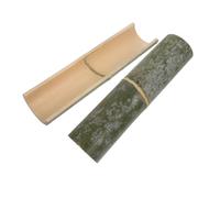 Kisangel 2 Pièces Bamboo Water Fountain Parts Half Open Design Leak Resistant Landscaping Channels for Outdoor Garden Decor