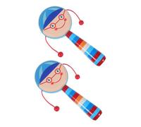 Kisangel 2 pièces Bois Cartoon Hochet Musical à Secouer pour Garçon Fille Garçon Doux Au Toucher et Sonore Cadeau Déveil Sensoriel