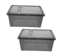 Kisangel 2 Pièces Boîtes D'élevage pour Reptiles Cages en Plastique avec Couvercle pour Araignées Geckos Lézards Et Grenouilles Système Anti-Fugue Et Ouvertures à Double Fonction