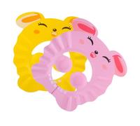 Kisangel 2 pièces Bonnet de Garçon Fille Ajustable avec Visière Éclaboussures pour Garçon Fille Protection Yeux et Oreilles Confort et Sécurité pour Bain Quotidien Rose et Jaune