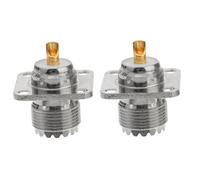 Kisangel 2 pièces Connecteur Coaxial Femelle à Femelle avec Bride Adaptateur de Câble Coaxial UHF pour Panneau et Châssis Lot de Compatible Réseau sans Fil et Télécommunications