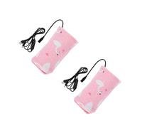 Kisangel 2 Pièces Couverture d'isolation Bouteille d'isolation Thermique Chauffe-biberon Manchon Chauffant de synchronisation Manchon Chaud pour biberon Pur Coton Rose