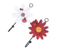 Kisangel 2 Pièces Crochet Mural Fleur Soleil en Résine et Fer et Paquet | Décoratif, Fixation Murale, Capacité Portante Élevée, Chambre, Placard, Salle de Bains, pour Maison