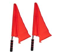 Kisangel 2 Pièces Drapeaux de Signalisation Arbitre Acier Inoxydable Rouge Fan Cheering Flags pour Compétition et Drapeaux de Signal pour Conducteurs et Arbitres