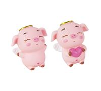 Kisangel 2 pièces Figurines Cochon Décoratives pour Gâteau Ornements Amusants et Solides pour Fête Anniversaire Accessoires Décoration Vive et Colorée