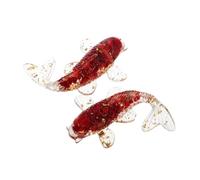 Kisangel 2 pièces Figurines Décoratives Poisson Naturel Sculptures Miniatures Poissons Koi Chanceux Ornement Bureau Chambre Zen Cadeau Unique
