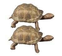 Kisangel 2 pièces Figurines Tortue Modèles Réalistes de Tortues Terrestres Simulées Jouets Éducatifs pour Garçon Fille et Décoration de Bureau