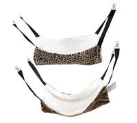 Kisangel 2 Pièces Hamac Suspendu pour Animaux de Compagnie Lit Douillet Hiver pour et Petits Animaux Design Pratique avec Crochets Tigre