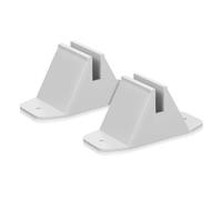 Kisangel 2 pièces Lot de Bases de Support pour Clôture de Jardin Stable et Facile à Assembler Pied Basculement pour Panneau de Clôture Extérieur Blanc pour Pelouse et Jardin
