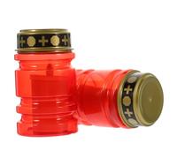 Kisangel 2 pièces Lot de Bougies LED sans Flamme pour Décoration Religieuse et Cimetières Lampe Extérieure Rouge Irregulière Lumière Prière Chaude pour Ambiance Festive