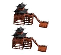 Kisangel 2 pièces Micro Paysage Miniature à Deux Niveaux Style Japonais Décor Zen pour Bureau Méditation Accessoires Bonsai Jardin Bureau 2pcs