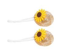 Kisangel 2 Pièces Mini Casquette en Paille Ajustable, Motif Tournesol,