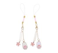 Kisangel 2 pièces Mobile Phone Lanyard Chic Cat Paw Pendant Set Decorative Backpack Hanging Accessories Anti-slip Practical Gift For Women And Students