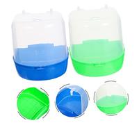 Kisangel 2 pièces Parrot Bath Cube Set Transparent Indoor Hanging Bird Bathtub for Stress Relief and Natural Cleaning Convenient Bird Bathing Supplies