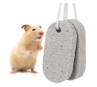 Kisangel 2 pièces Pierre à Mâcher pour Petits Animaux Calcium Durables pour Hamster Lapin et Rongeurs Outil Naturel de Soin Dentaire et Broyage des Dents