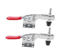 Kisangel 2 pièces Pince à Bascule Gh Serrage Rapide Horizontal Antirouille pour Établi et Assemblage Outil Métallique de Serrage DIY avec Poignée Ergonomique