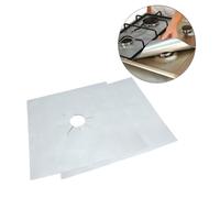 Kisangel 2 pièces Protection Plaque Gaz Inoxydable Feuilles Réutilisables Résistantes pour Cuisinière à Gaz Encastrable Protège Feux Facile à Nettoyer Compatible Toutes Plaques