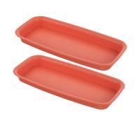 Kisangel 2 Pièces Rectangular Plant Pot Saucers Durable Plastic Drainage Tray for Garden Water Drip and Soil Collection