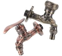 Kisangel 2 pièces Robinet Lave-linge Cuivre Ancien Adaptateur Automatique pour Robinet Eau Froide Domestique et Résistant à Usure Accessoire Pratique pour Machine à Laver