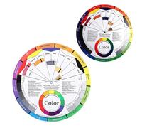 Kisangel 2 Pièces Roue Chromatique de Maquillage Carte Papier Deux Faces | Guide Visuel des Tints et Shades, Apprend les Relations de Couleur, Schémas et Mélanges pour Nail Art