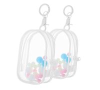 Kisangel 2 pièces Sac de Rangement Transparent pour Poupées Miniatures Étui PVC Rigide avec Porte Clés Pochette Portable pour Exposition et Protection des Figurines Sac Compact
