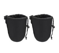 Kisangel 2 pièces Sacoche pour Objectif Appareil Photo Reflex DSLR Poche Souple Antichoc et Isolante Thermique Lot de Protection Imperméable et Élastique pour Lentilles
