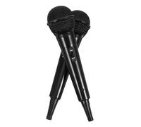 Kisangel 2 Pièces Set de Micros Plastique Noir pour Garçon Fille Accessoire de Jeu de Rôle pour Journalistes et Performances Scéniques pour Fêtes Activités