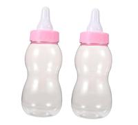 Kisangel 2 Pièces Tirelire Forme de Bouteille pour Plastique Transparent Capacité Facile à Nettoyer Décor pour Shower Tirelire Cochon pour Rose