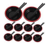 Kisangel 20 Ensembles Miniature Japanese Ramen Bowls with Tiny Chopsticks for Dollhouse Kitchen Playset Realistic Mini Toy Tableware for Role Play