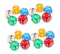 Kisangel 20 Pièces Dés Acrylique Colorés à Faces Arrondies Jeux de Société Enseignement des Mathématiques et Fêtes de Noël Accessoires Ludiques et Pédagogiques