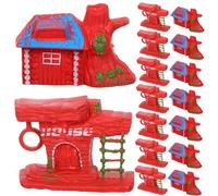 Kisangel 20 Pièces Miniature Wooden Forest House Models High for Micro Landscape Table Decoration Educational and Decorative Houses for Fairy Garden and Outdoor Scenes